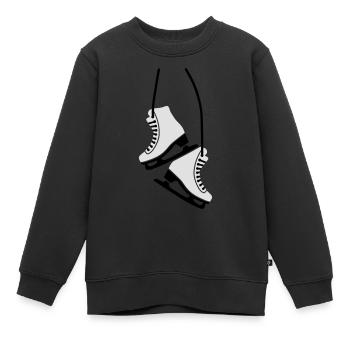 Schlittschuh - Kinder Premium Organic Sweatshirt - Schwarz - Vorne - AI Model Kid Female (0cm)
