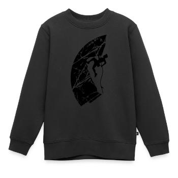 Risse klettern seil mann - Kinder Premium Organic Sweatshirt - Schwarz - Vorne - AI Model Kid Female (0cm)