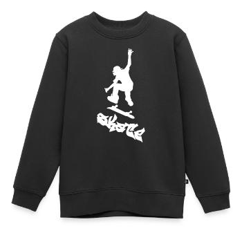 planche à roulettes - Sweat Premium enfant bio - noir - Devant - AI Model Kid Female (0cm)
