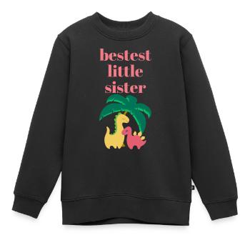 Schwester, Geschwister, beste kleine Schwester - Kinder Premium Organic Sweatshirt - Schwarz - Vorne - AI Model Kid Female (0cm)