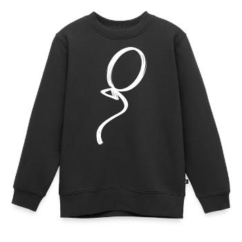 Ballon - Sweat Premium enfant bio - noir - Devant - AI Model Kid Female (0cm)