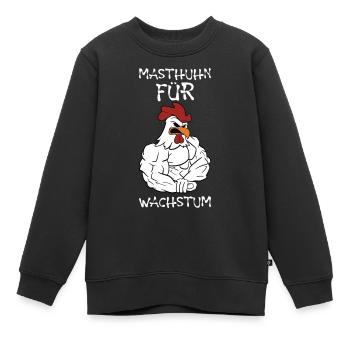 Masthuhn Für Wachstum Bodybuilding - Kinder Premium Organic Sweatshirt - Schwarz - Vorne - AI Model Kid Female (0cm)