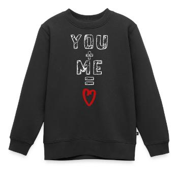 tu m'aimes amour saint valentin lettrage d'amour - Sweat Premium enfant bio - noir - Devant - AI Model Kid Female (0cm)