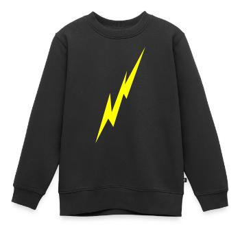 Éclair - Sweat Premium enfant bio - noir - Devant - AI Model Kid Female (0cm)