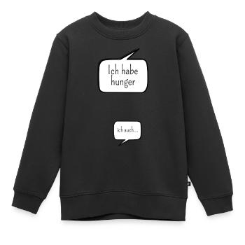 Sprechblasen Mutter und Kind Hunger - Kinder Premium Organic Sweatshirt - Schwarz - Vorne - AI Model Kid Female (0cm)
