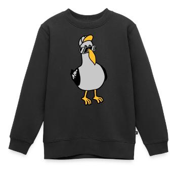 Coole Möwe Sonnenbrille Mütze - Kinder Premium Organic Sweatshirt - Schwarz - Vorne - AI Model Kid Female (0cm)