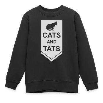 cats and tats Zitat - Kinder Premium Organic Sweatshirt - Schwarz - Vorne - AI Model Kid Female (0cm)