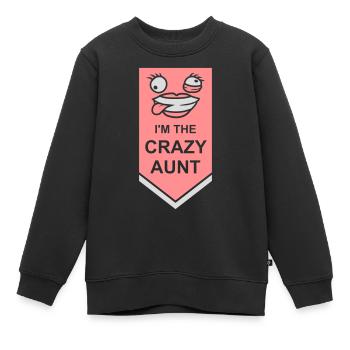 im the crazy aunt - Kinder Premium Organic Sweatshirt - Schwarz - Vorne - AI Model Kid Female (0cm)