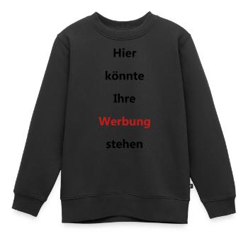 Werbung - Kinder Premium Organic Sweatshirt - Schwarz - Vorne - AI Model Kid Female (0cm)