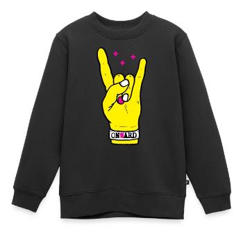Let's go on - Punk Hand - Sweat Premium enfant bio - noir - Devant - AI Model Kid Female (0cm)