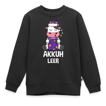 Wortspiel Kuh Akku Leer Schlafen Akkuh Aufladen - Kinder Premium Organic Sweatshirt - Schwarz - Vorne - AI Model Kid Female (0cm)