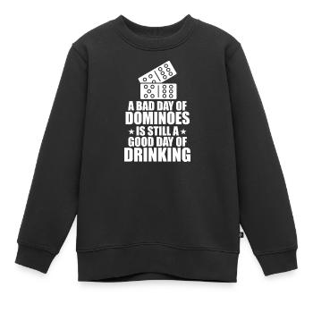 Domino Spiel Design - Kinder Premium Organic Sweatshirt - Schwarz - Vorne - AI Model Kid Female (0cm)