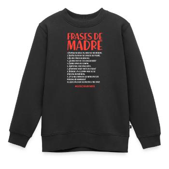 Citations de la mère (sombre) - Sweat Premium enfant bio - noir - Devant - AI Model Kid Female (0cm)