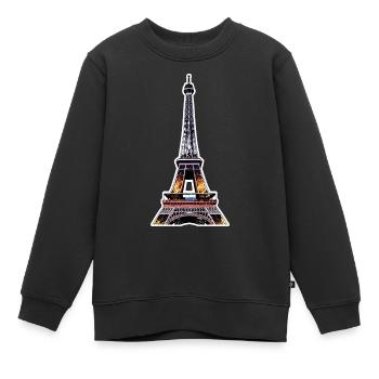 Eiffel tower #19 - Kids Premium Organic Sweatshirt - black - Front - AI Model Kid Female (0cm)