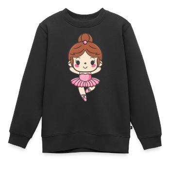 Klassischer Ballerinas im Kawaii-Design - Kinder Premium Organic Sweatshirt - Schwarz - Vorne - AI Model Kid Female (0cm)