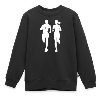 Marathonläufer Team Silhouette Marathon - Kinder Premium Organic Sweatshirt - Schwarz - Vorne - AI Model Kid Female (0cm)