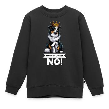 Avant de demander aux Australian Shepherds Aussie Aussies - Sweat Premium enfant bio - noir - Devant - AI Model Kid Female (0cm)