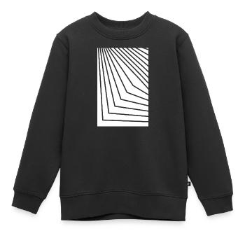 Droites concentriques angulaires - Sweat Premium enfant bio - noir - Devant - AI Model Kid Female (0cm)