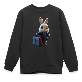 Business Rabbit - Kinder Premium Organic Sweatshirt - Schwarz - Vorne - AI Model Kid Female (0cm)