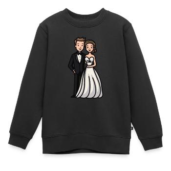 Mariage mariée marié jeunes mariés - Sweat Premium enfant bio - noir - Devant - AI Model Kid Female (0cm)
