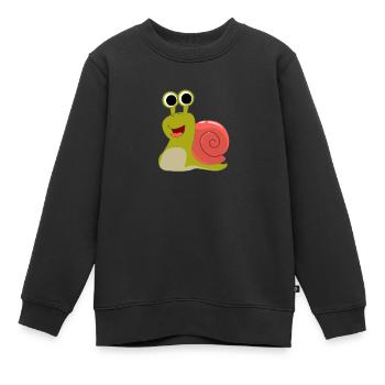 Schnecke Weinbergschnecke Schnegge Schneckenhaus - Kinder Premium Organic Sweatshirt - Schwarz - Vorne - AI Model Kid Female (0cm)