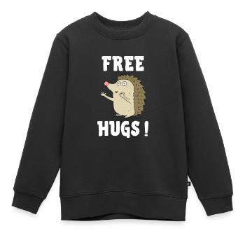 free hugs - Kinder Premium Organic Sweatshirt - Schwarz - Vorne - AI Model Kid Female (0cm)