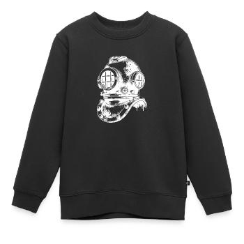 Antiker Vintage Taucherhelm - Helmtaucher - Kinder Premium Organic Sweatshirt - Schwarz - Vorne - AI Model Kid Female (0cm)