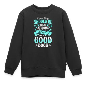 Tee Entspannung Grüner Tee Winter - Kinder Premium Organic Sweatshirt - Schwarz - Vorne - AI Model Kid Female (0cm)