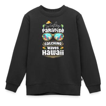 Strand Wellen Sommerurlaub Tauchen - Kinder Premium Organic Sweatshirt - Schwarz - Vorne - AI Model Kid Female (0cm)
