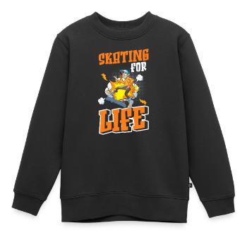 Comic Cartoon Nerd - Kinder Premium Organic Sweatshirt - Schwarz - Vorne - AI Model Kid Female (0cm)