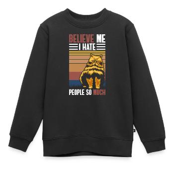 Haine de la foule Misanthrope Ironie - Sweat Premium enfant bio - noir - Devant - AI Model Kid Female (0cm)