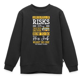 Busfahrer Beruf Arbeit - Kinder Premium Organic Sweatshirt - Schwarz - Vorne - AI Model Kid Female (0cm)