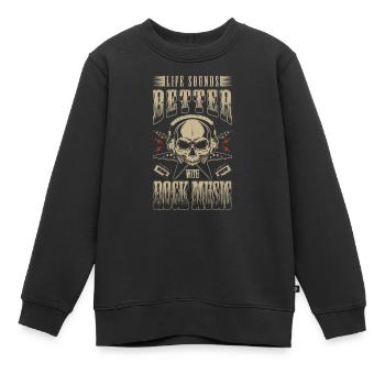 Rock Hardrocker Schlagzeug - Kinder Premium Organic Sweatshirt - Schwarz - Vorne - AI Model Kid Female (0cm)
