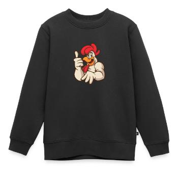 Muscles de poule de poulet coq Thumbs Up - Sweat Premium enfant bio - noir - Devant - AI Model Kid Female (0cm)