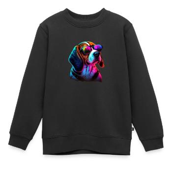 Beagle Dogs Beagles - Kids Premium Organic Sweatshirt - black - Front - AI Model Kid Female (0cm)