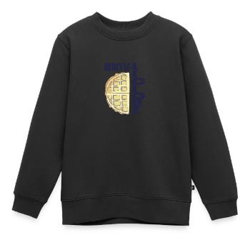 Waffle-Licious Ironic Waffel Lover Sirup für - Kinder Premium Organic Sweatshirt - Schwarz - Vorne - AI Model Kid Female (0cm)