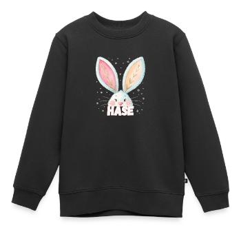 Hase Kosename Lustiger Osterhase - Kinder Premium Organic Sweatshirt - Schwarz - Vorne - AI Model Kid Female (0cm)