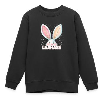 Nom Lea Rabbit Lea Rabbit Nom de l’animal - Sweat Premium enfant bio - noir - Devant - AI Model Kid Female (0cm)