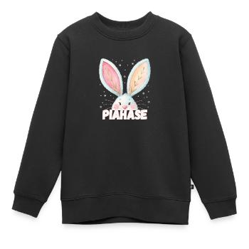 Nom Pia Lapin Piahase Nom de l’animal - Sweat Premium enfant bio - noir - Devant - AI Model Kid Female (0cm)