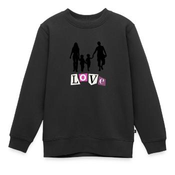 Familie - Kinder Premium Organic Sweatshirt - Schwarz - Vorne - AI Model Kid Female (0cm)