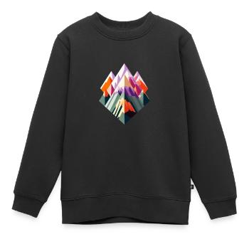 Vektor Berge 02 - Kinder Premium Organic Sweatshirt - Schwarz - Vorne - AI Model Kid Female (0cm)