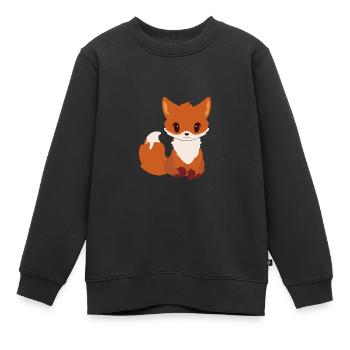 Renard doux - Sweat Premium enfant bio - noir - Devant - AI Model Kid Female (0cm)