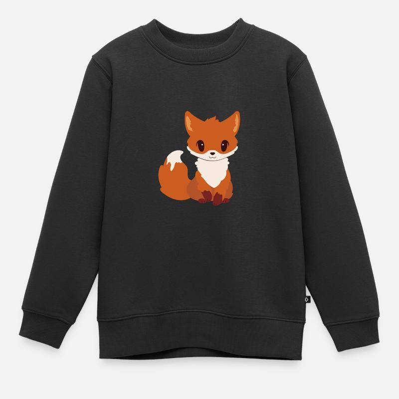 Renard doux - Sweat Premium enfant bio - noir