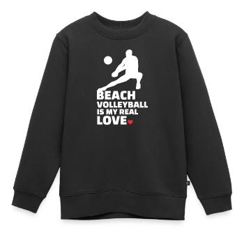 Ich Liebe Strandvolleyball Stylish Beach - Kinder Premium Organic Sweatshirt - Schwarz - Vorne - AI Model Kid Female (0cm)