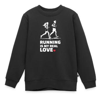 Ich Liebe Rennen - Kinder Premium Organic Sweatshirt - Schwarz - Vorne - AI Model Kid Female (0cm)