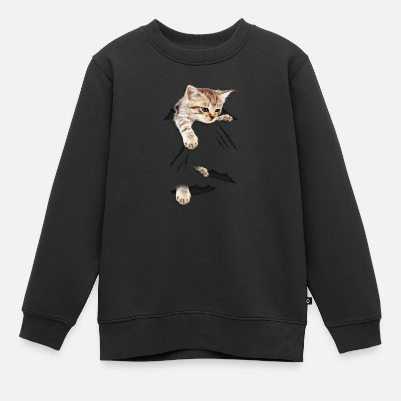 larme de chat - Sweat Premium enfant bio - noir