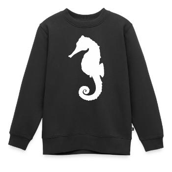 Seepferdchen - Kinder Premium Organic Sweatshirt - Schwarz - Vorne - AI Model Kid Female (0cm)