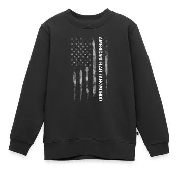Drapeau américain Taekwondo - Sweat Premium enfant bio - noir - Devant - AI Model Kid Female (0cm)