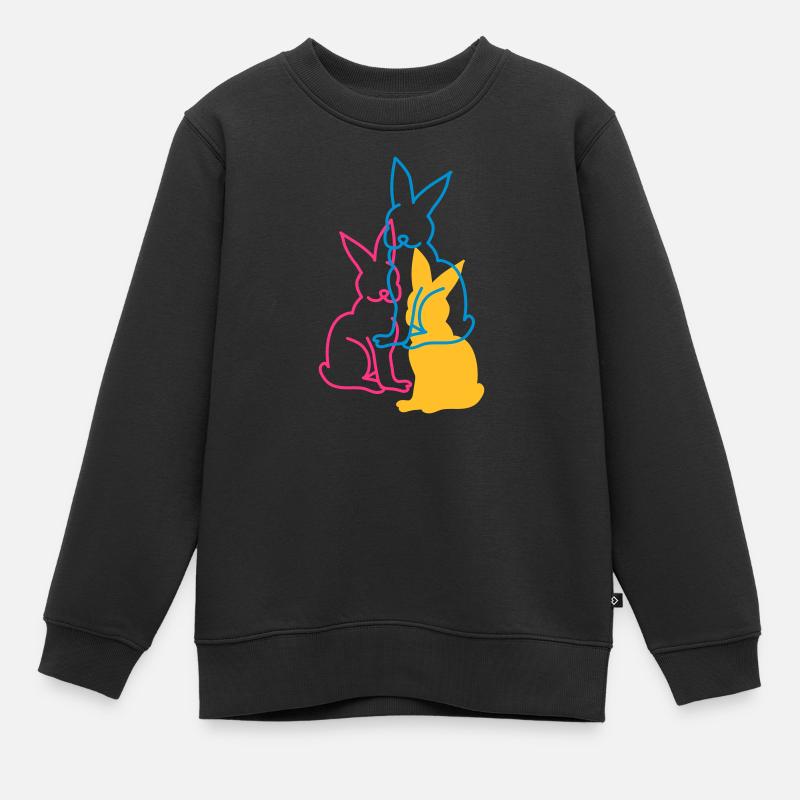 trois lapins - Sweat Premium enfant bio - noir