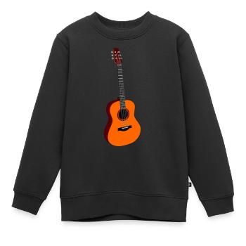Akustische Gitarre Musik E-Gitarre - Kinder Premium Organic Sweatshirt - Schwarz - Vorne - AI Model Kid Female (0cm)
